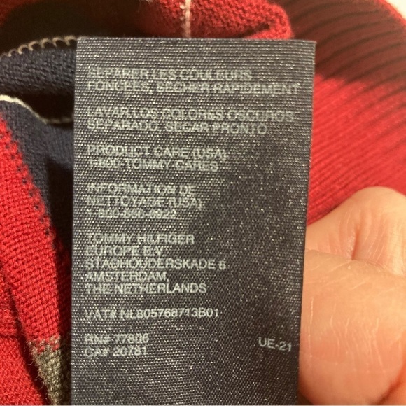 TOMMY HILFIGER SZ L Argyle 100% Cotton Preppy Academia Style Sweater - Picture 8 of 10